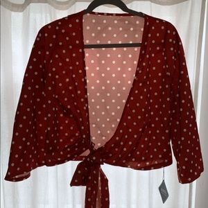 Zaful Polka Dot Mid Length Sleeve Shirt NWT